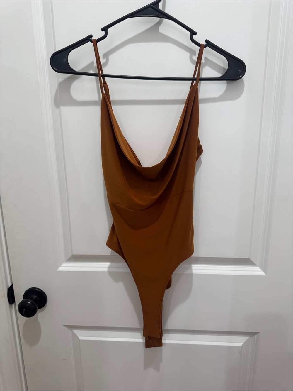 meraki Rust Brown Cowl Neck Bodysuit